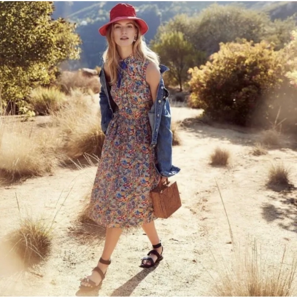 Womens J. Crew Size 0 Liberty Fabric Marget Annie Floral Shirt Dress